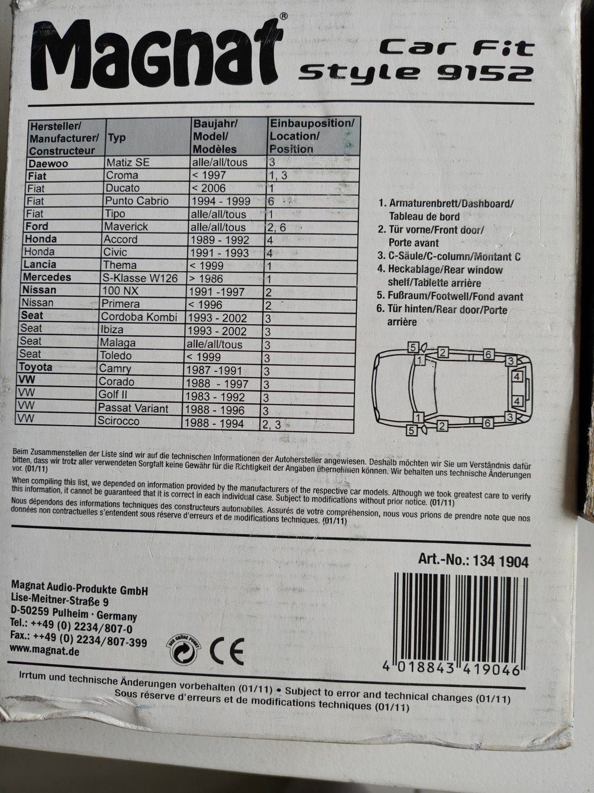Magnat Car Fit Style 9152 Inbouw Speakers 160W, Auto diversen, Ophalen of Verzenden, Nieuw
