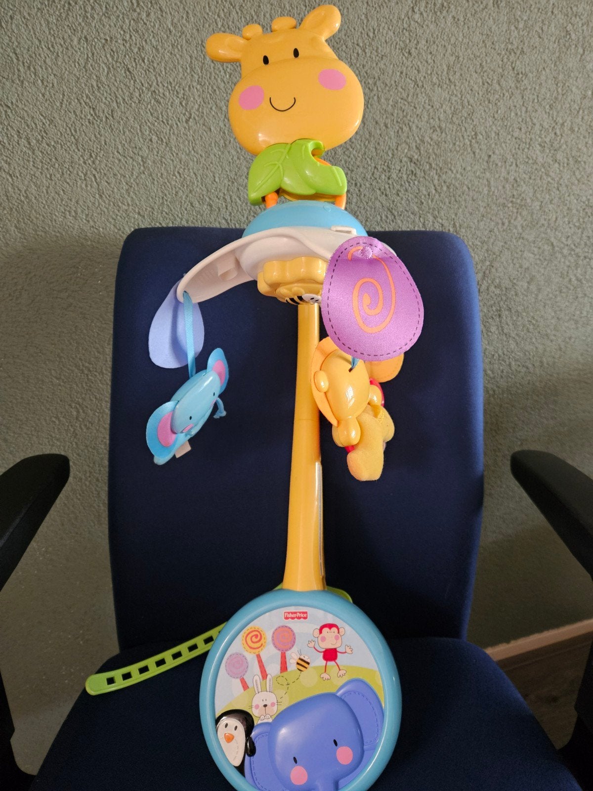Fisher Price muziekmobiel voor baby ledikant of box, Ophalen of Verzenden, Zo goed als nieuw, Mobiel, Met geluid