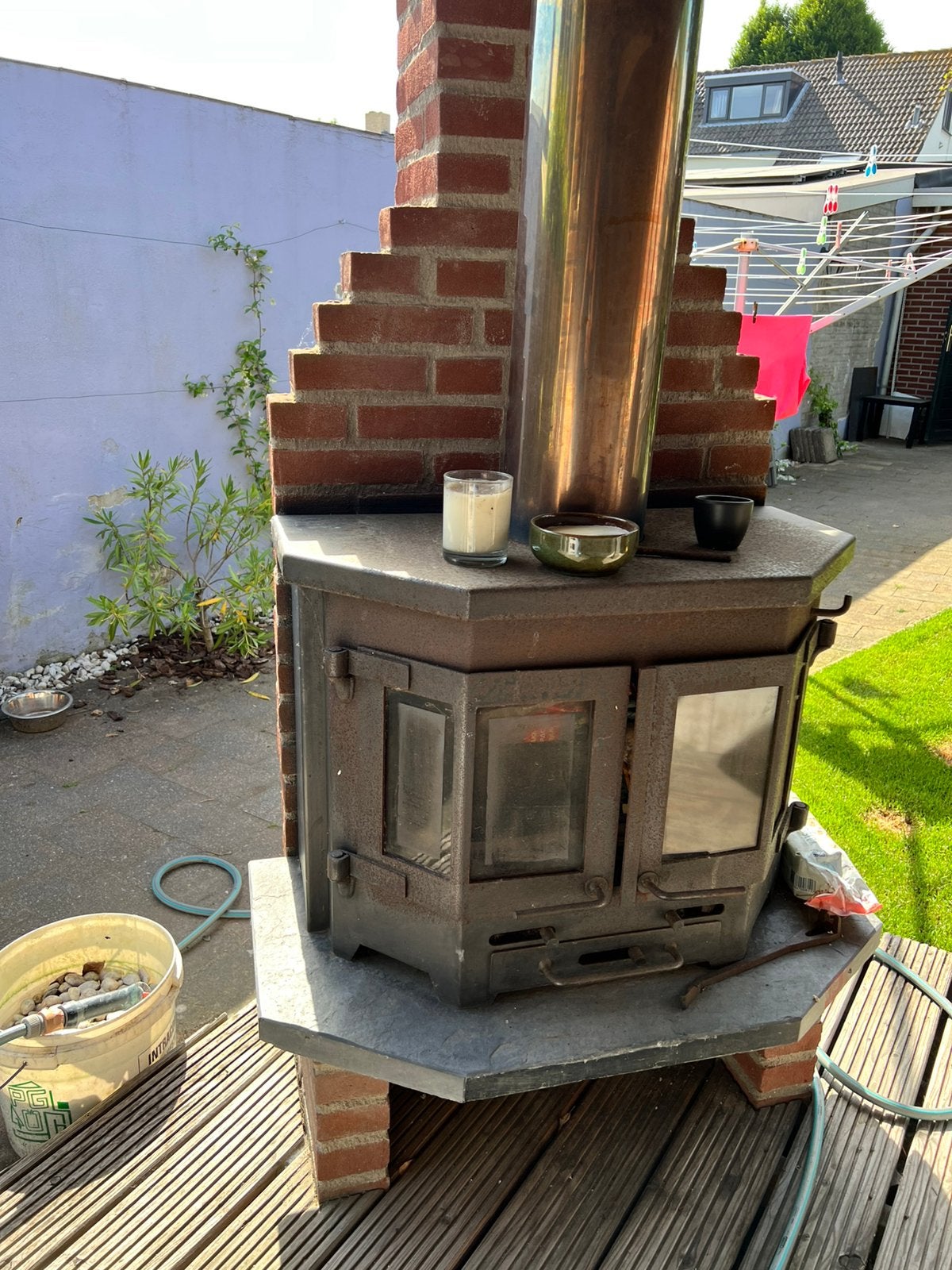Hout kachel voor buiten, Ophalen, Gebruikt, Houtkachel, Vrijstaand