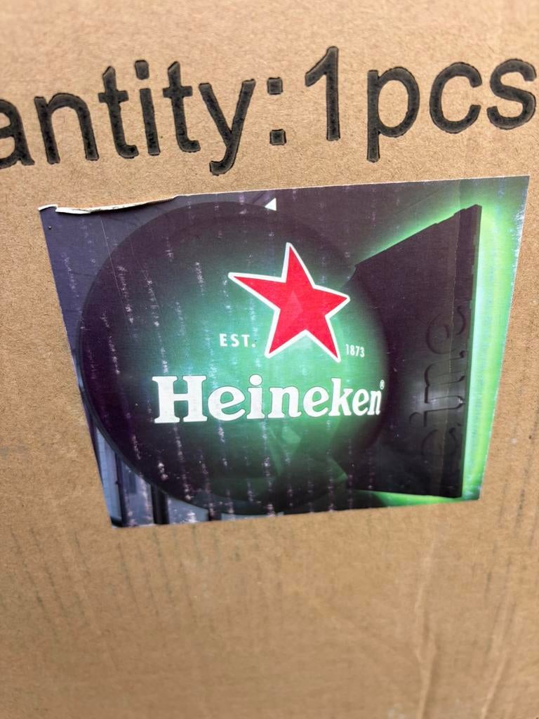Dubbelzijdige Heineken LED gevelbord - 70cm - NIEUW IN DOOS, Verzamelen, Ophalen of Verzenden, Nieuw, Reclamebord, Plaat of Schild