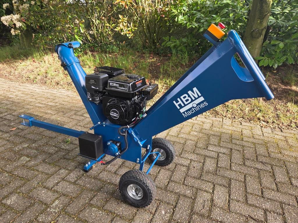 HBM Benzine hakselaar - houtversnipperaar 4 Takt 7 PK, Ophalen, Zo goed als nieuw, Benzine, HBM Machines