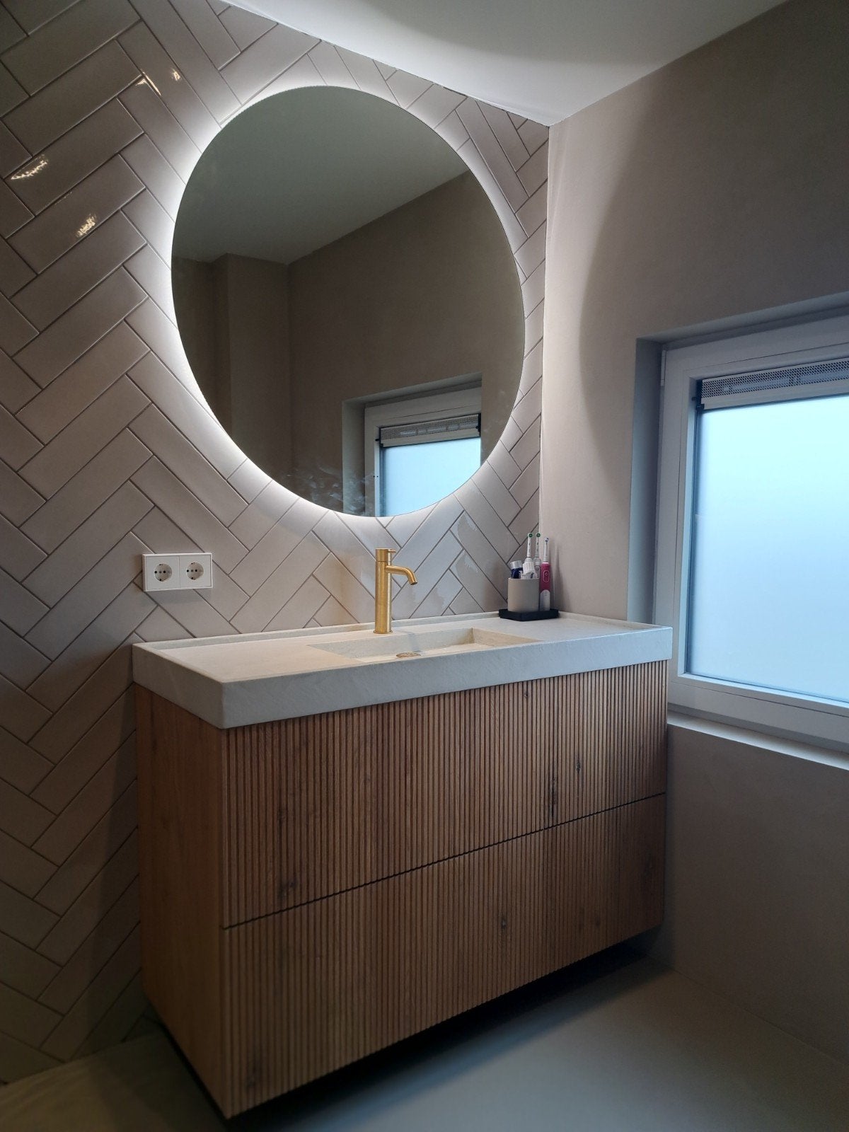 wow design, taupe, 184 stuks (ca. 4.6 m²) VT Wonen, Doe-het-zelf en Verbouw, Tegels, Ophalen, Nieuw, Minder dan 20 cm, Minder dan 20 cm