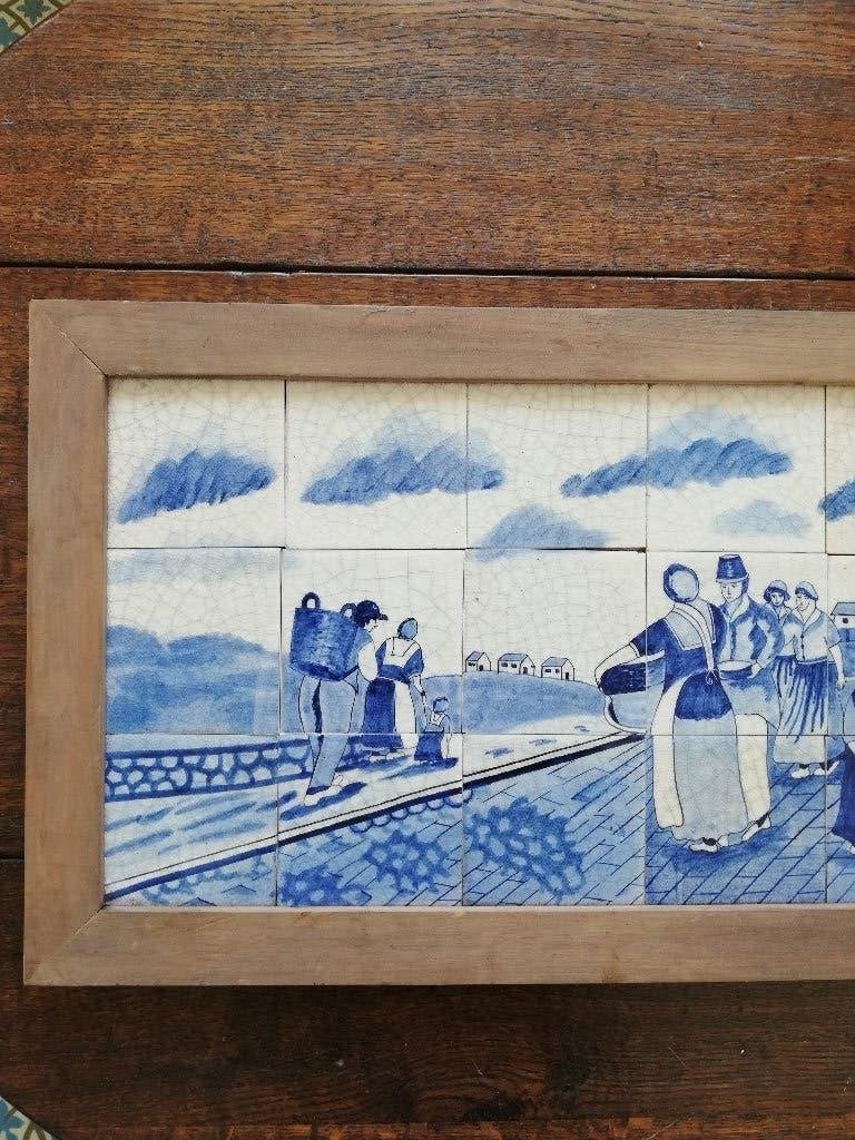 Tegelpaneel 24 tegels, 86,5 x 36,5 cm Delft Hand painted, Ophalen