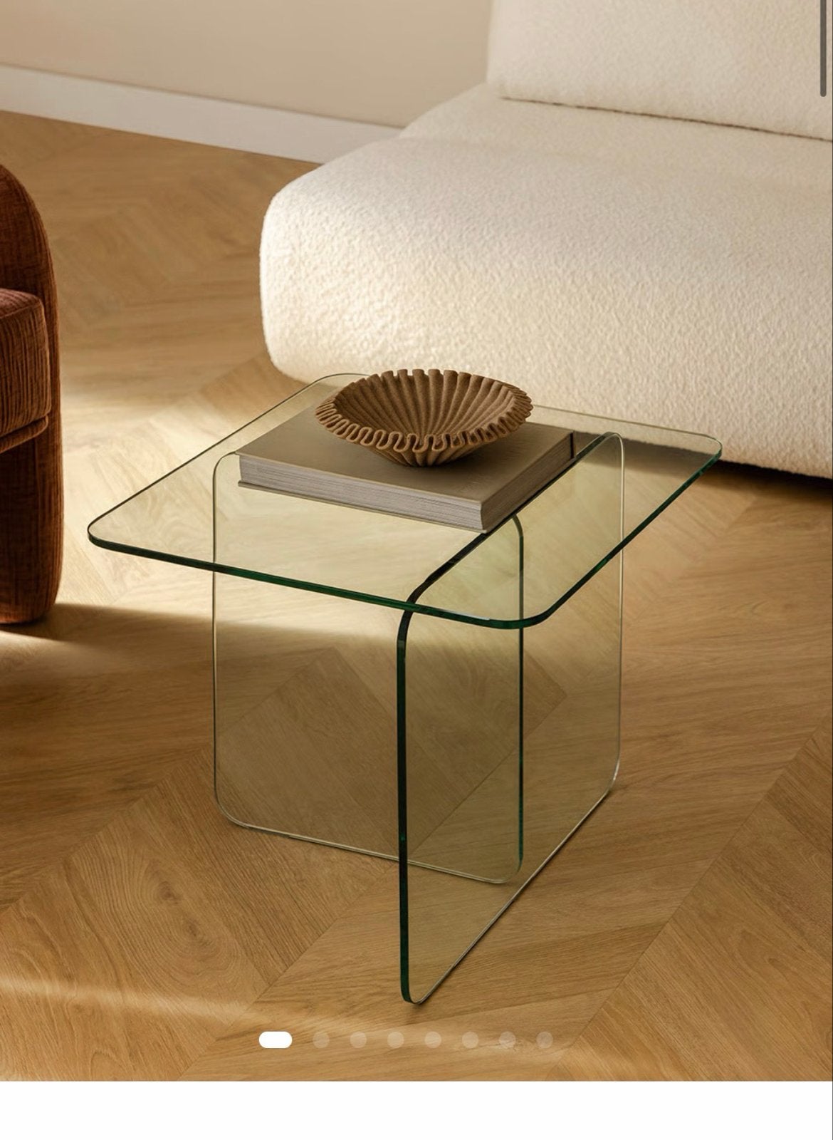 Eliana Glazen Bijzettafel 50x50 - NIEUW, Ophalen, Minder dan 45 cm, Minder dan 55 cm, Vierkant