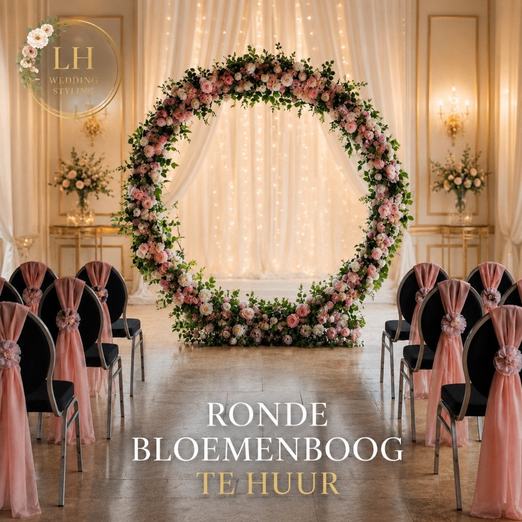 Ronde bloemen backdrop te huur | Bruiloft & ceremonie, Ophalen, Nieuw, Geboorte of Huwelijk