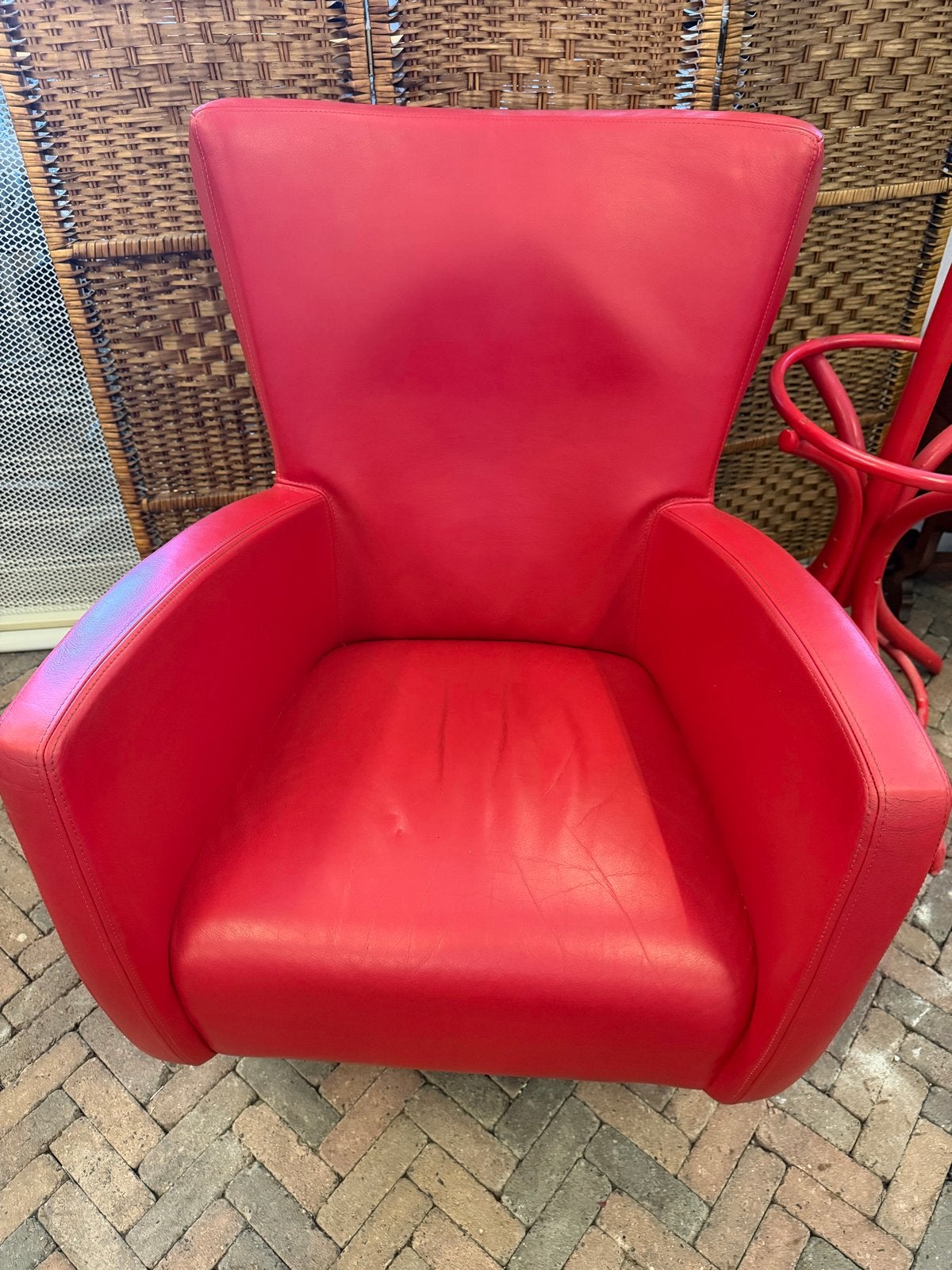 Rode Jess Design fauteuil - Comfortabel en stijlvol, Huis en Inrichting, Fauteuils, Gebruikt, Ophalen of Verzenden, 50 tot 75 cm