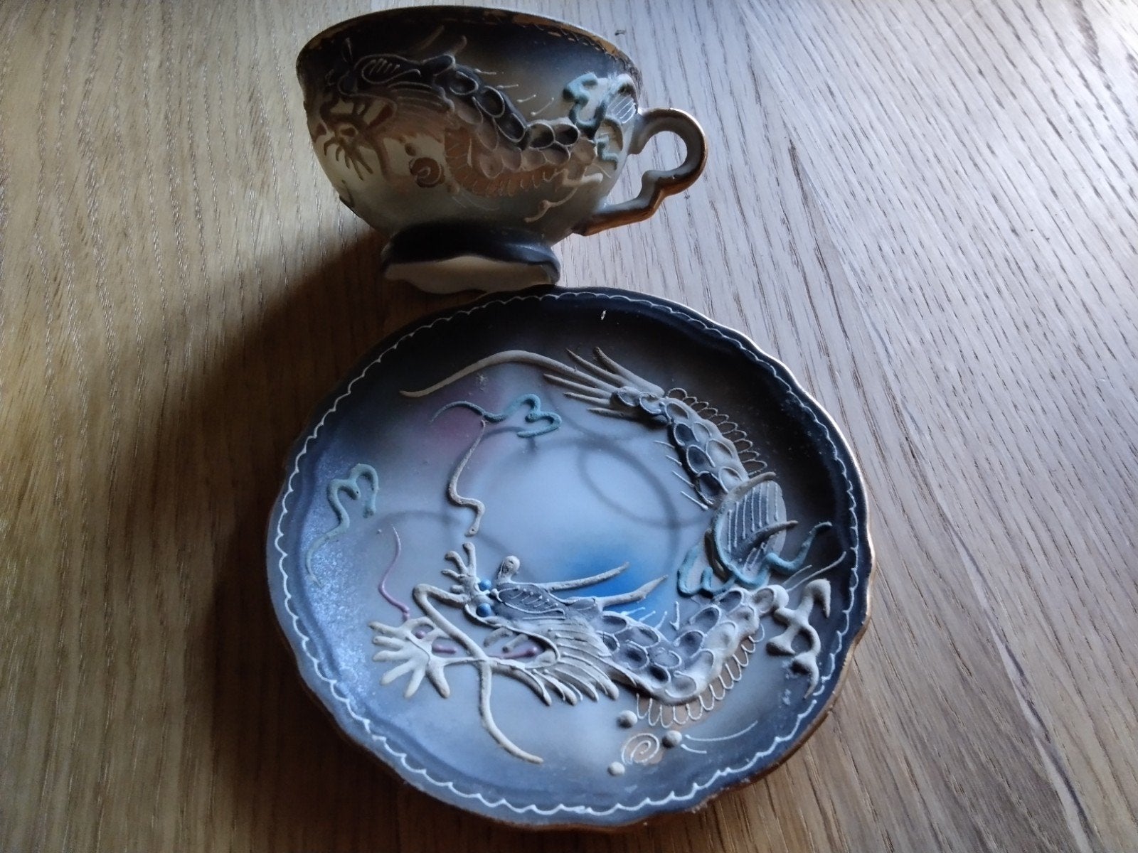 Antieke Draken Kop en Schoteltje - Dragonware, Verzenden