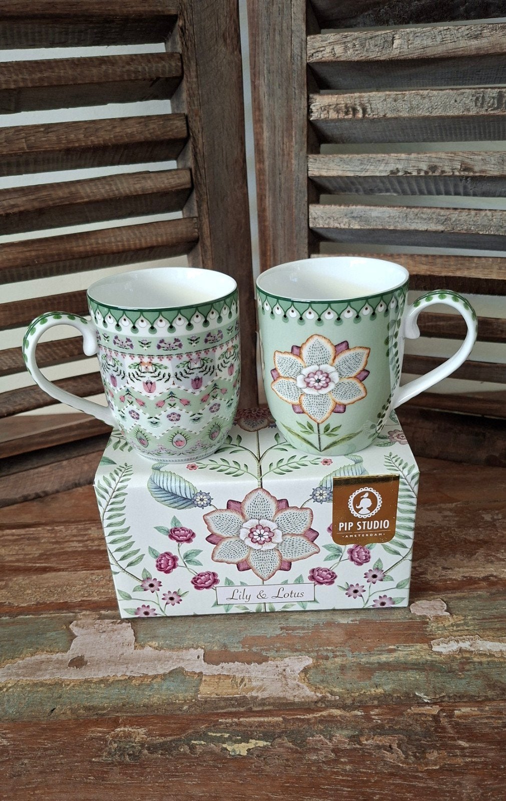 Pip Studio set van 2 mokken Lily&Lotus, Huis en Inrichting, Keuken | Servies, Nieuw, Ophalen of Verzenden, Overige stijlen, Kop(pen) en/of Schotel(s)