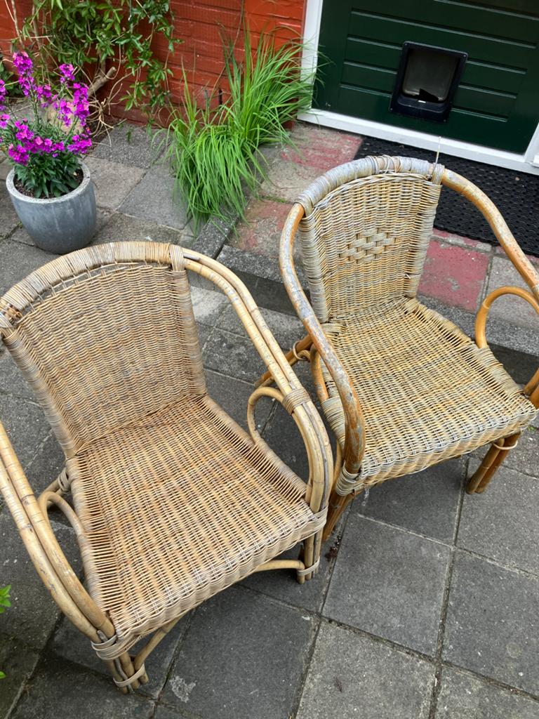 2 rieten stoeltjes., Huis en Inrichting, Stoelen, Ophalen, Gebruikt, Twee, Overige kleuren