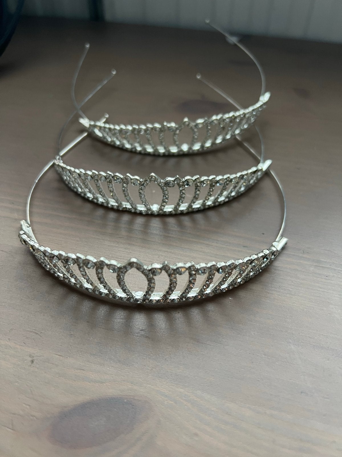 Set van 3 prinsessen tiara's met strass steentjes, Ophalen of Verzenden, Gebruikt
