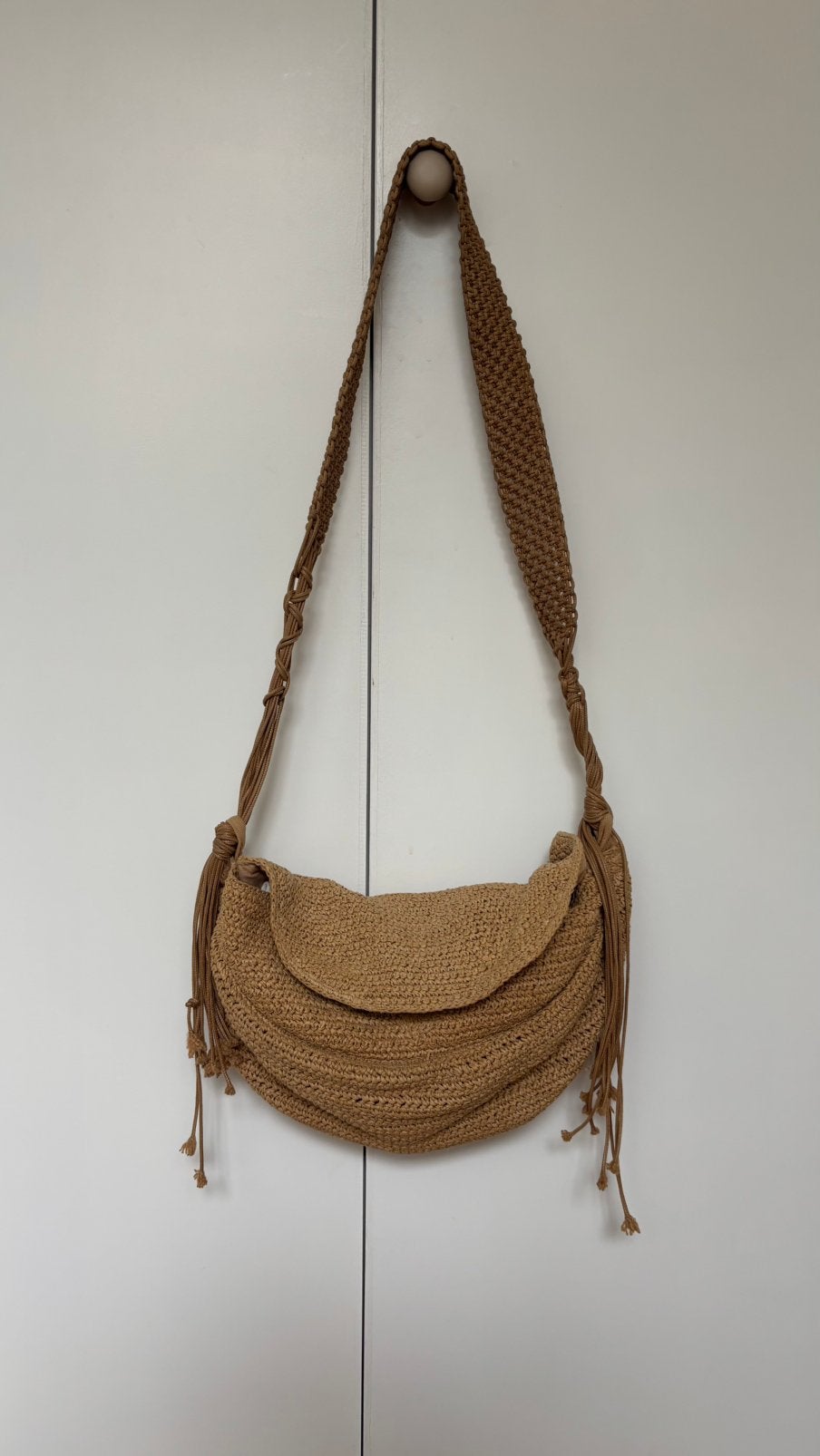 ARKET tasje jute crossbody zomertas bruin, Verzenden, Gebruikt, Bruin