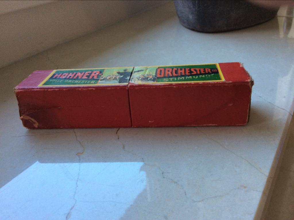 Vintage Hohner Volle Orchester Mondharmonica met doosje, Overige typen, Ophalen of Verzenden, Zo goed als nieuw, Met koffer of doosje