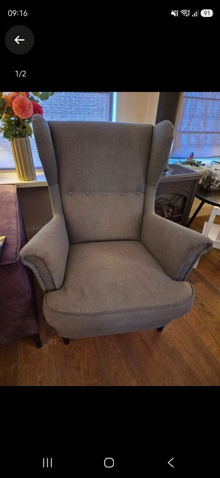 gratis !! ikea fauteuil, Huis en Inrichting, Fauteuils, Ophalen, Gebruikt, 75 tot 100 cm, 50 tot 75 cm