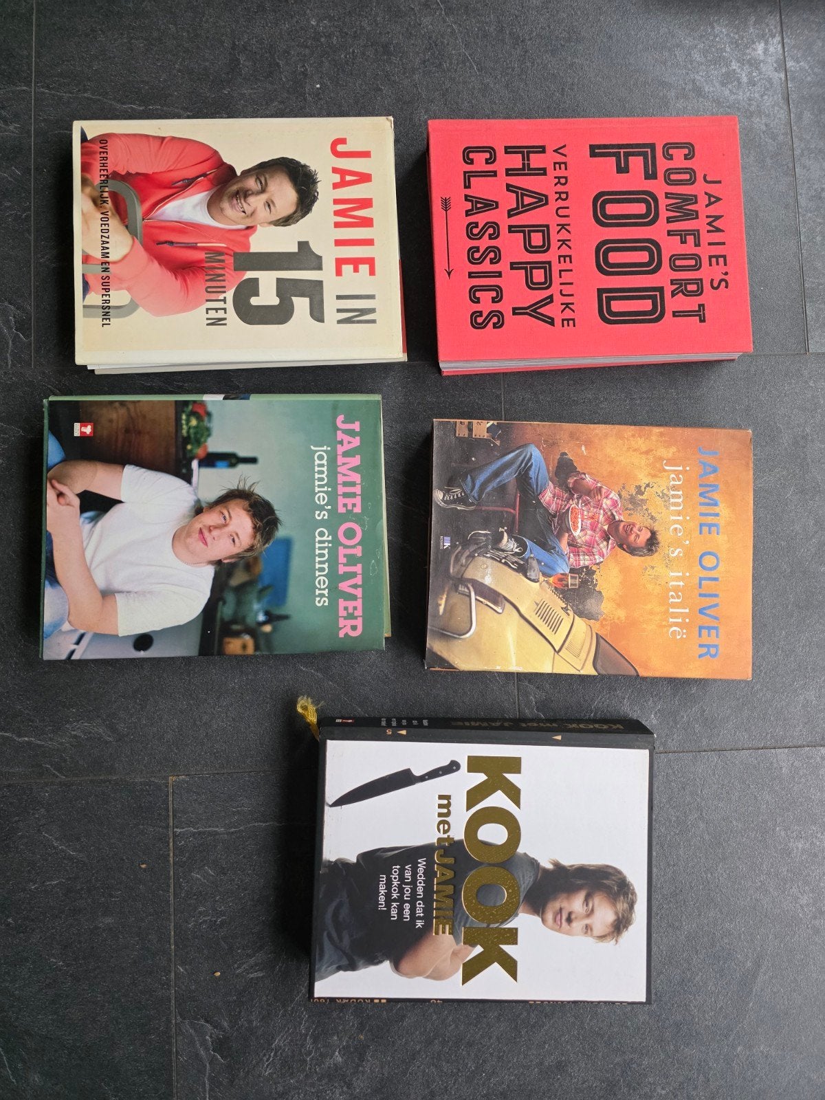 5 Jamie Oliver kookboeken in zeer goede staat, Boeken, Ophalen of Verzenden