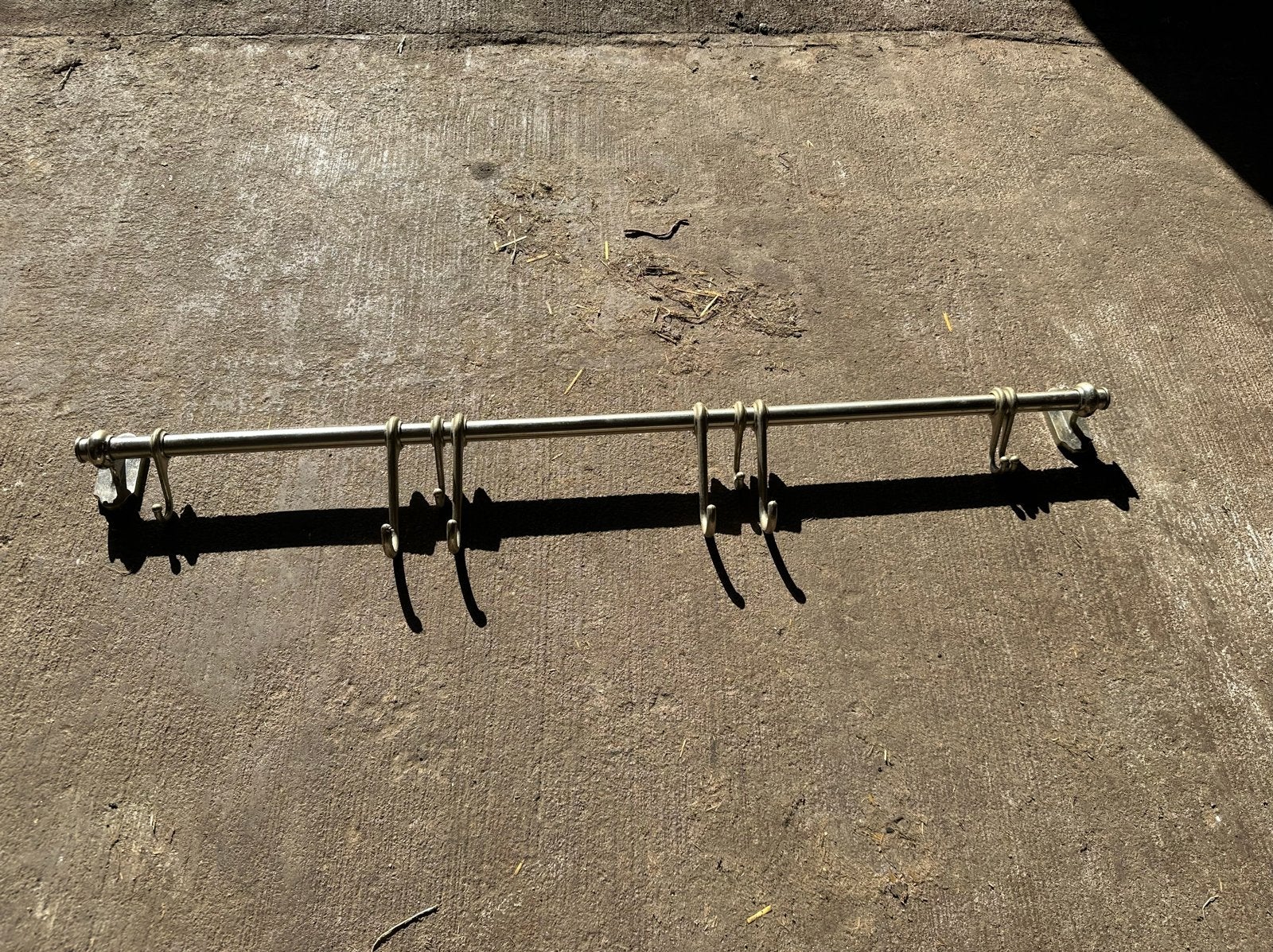 Metalen wandkapstok met 9 haken, Wandkapstok, Gebruikt, Ophalen of Verzenden, Minder dan 100 cm