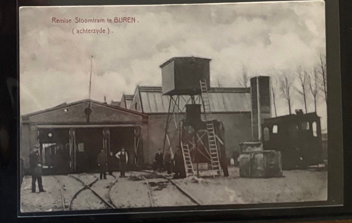 Remise TBC stoomtram Buren voorkant en achterkant, Verzenden, Voor 1920, Gelderland