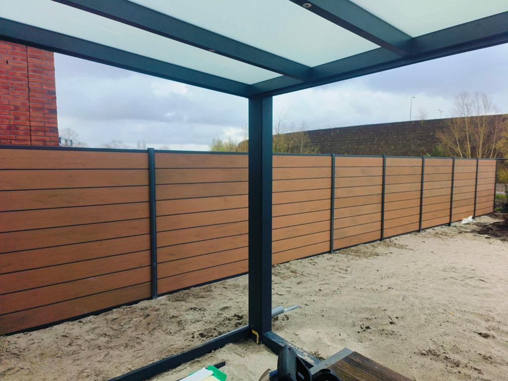 Composiet schutting, hout, beton schutting, Tuin en Terras, Overkappingen, Ophalen, Nieuw, Veranda