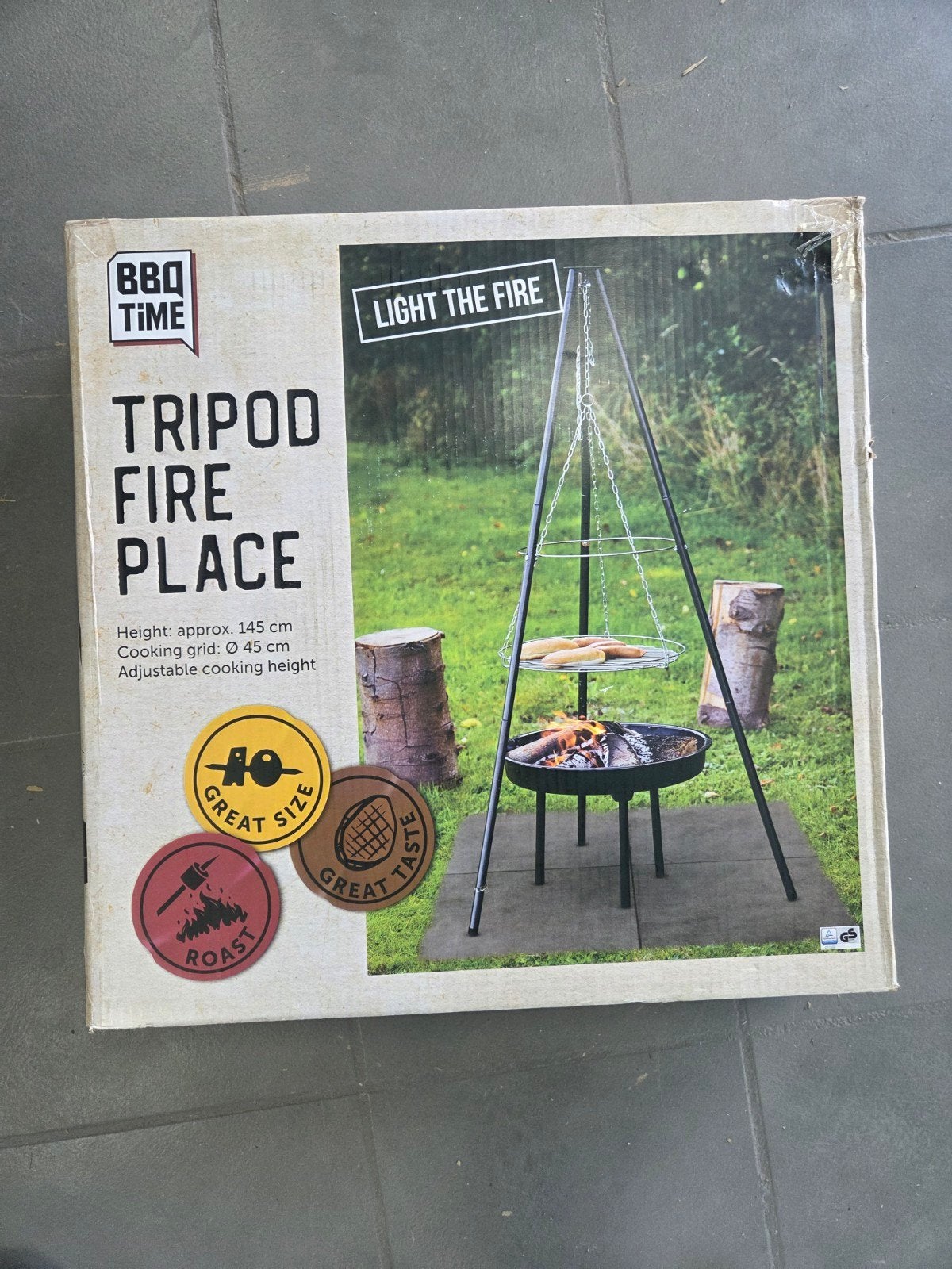 BBQ Time Tripod Fire Place - Vuurkorf met grillrooster, BBQ Time, Onbekend, raadpleeg verpakking voor details, Vuurkorf, Nieuw