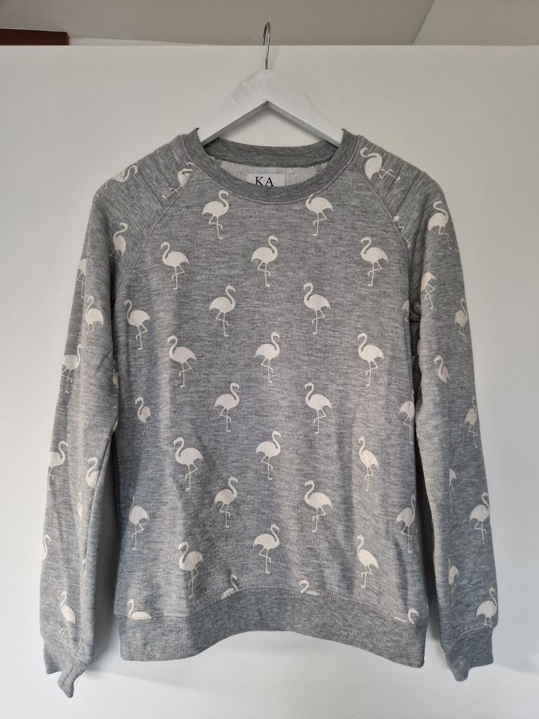 Zomertrui, grijs witte flamingo, Zoe Karssen, S, Zoe Karssen, Ophalen of Verzenden, Maat 36 (S), Grijs