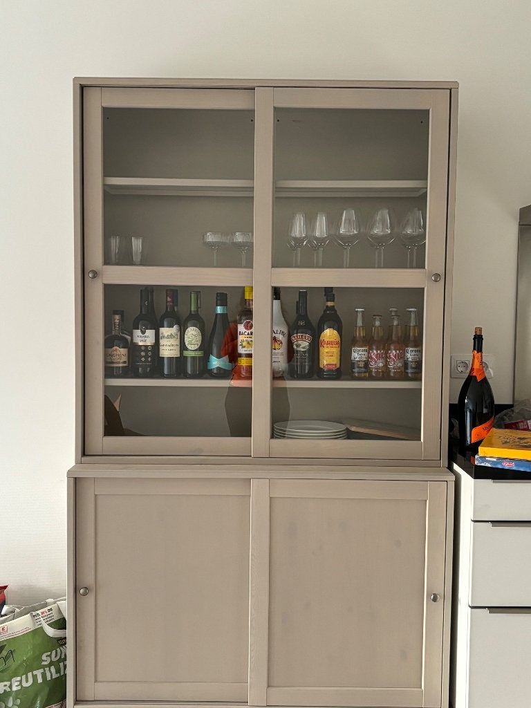 IKEA HAVSTA Vitrinekast met ingebouwde verlichting, Ophalen, 50 tot 100 cm, Zo goed als nieuw, 150 tot 200 cm