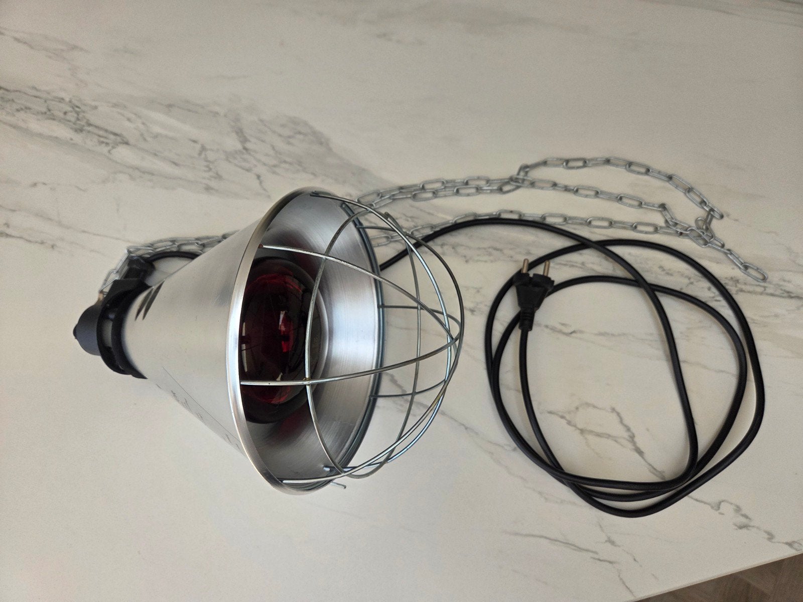Warmtelamp armatuur en lamp. Compleet. 1x gebruikt, Ophalen, Zo goed als nieuw