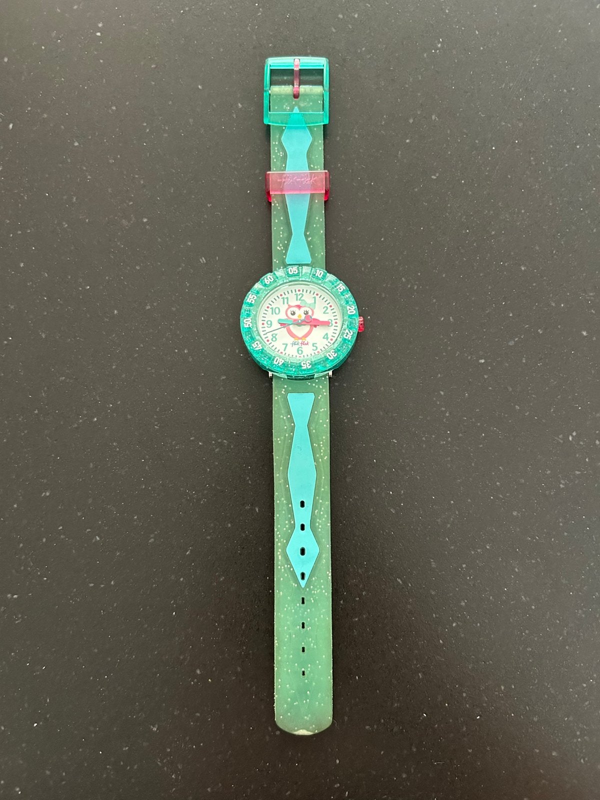 Flik Flak Kinderhorloge Uil Groen Glitter, Ophalen of Verzenden, Zo goed als nieuw, Groen, Meisje
