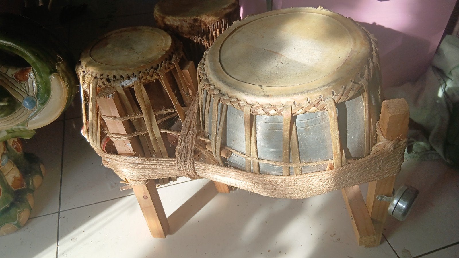 Tabla set - Handgemaakte percussie instrumenten, Ophalen, Gebruikt, Overige merken