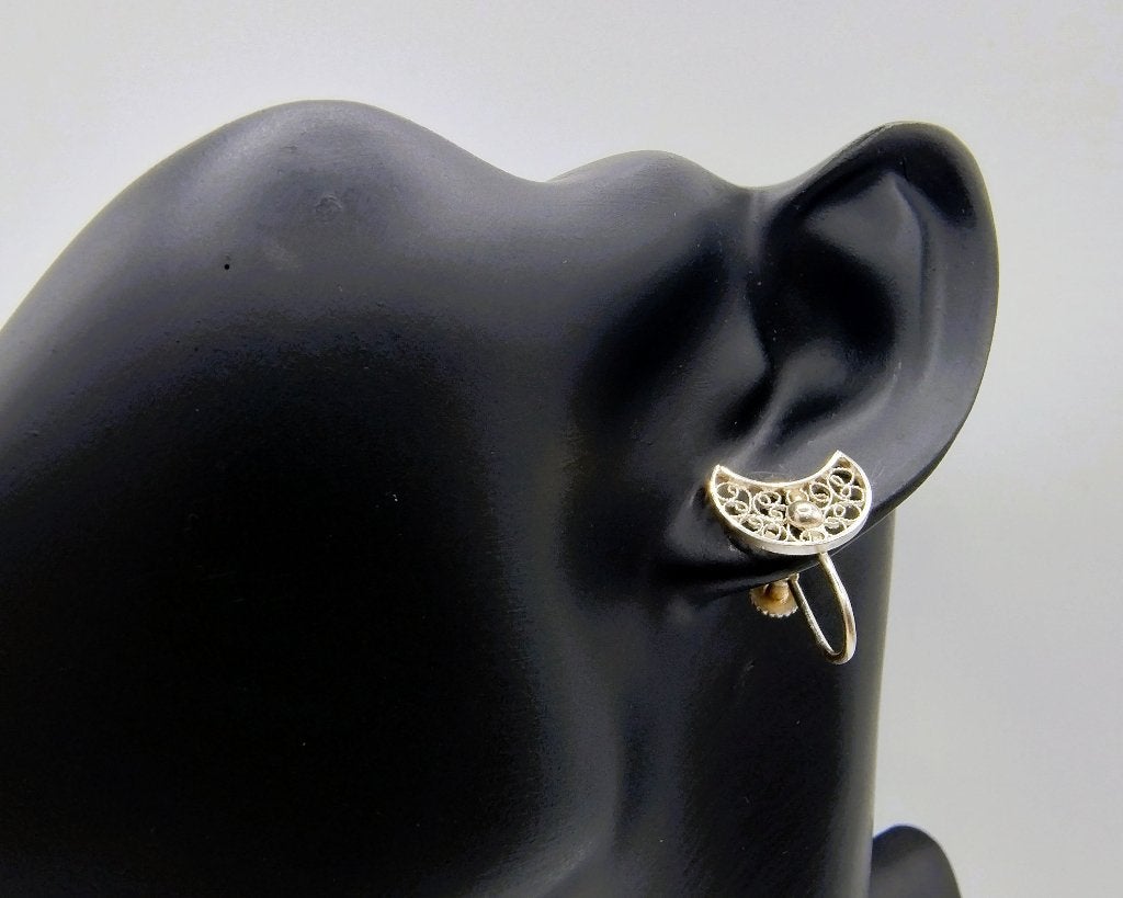 Zilveren schroef oorbellen, filigrein, 835, Sieraden, Tassen en Uiterlijk, Oorbellen, Info@zilverwebsite.nl, Verzenden, Nieuw