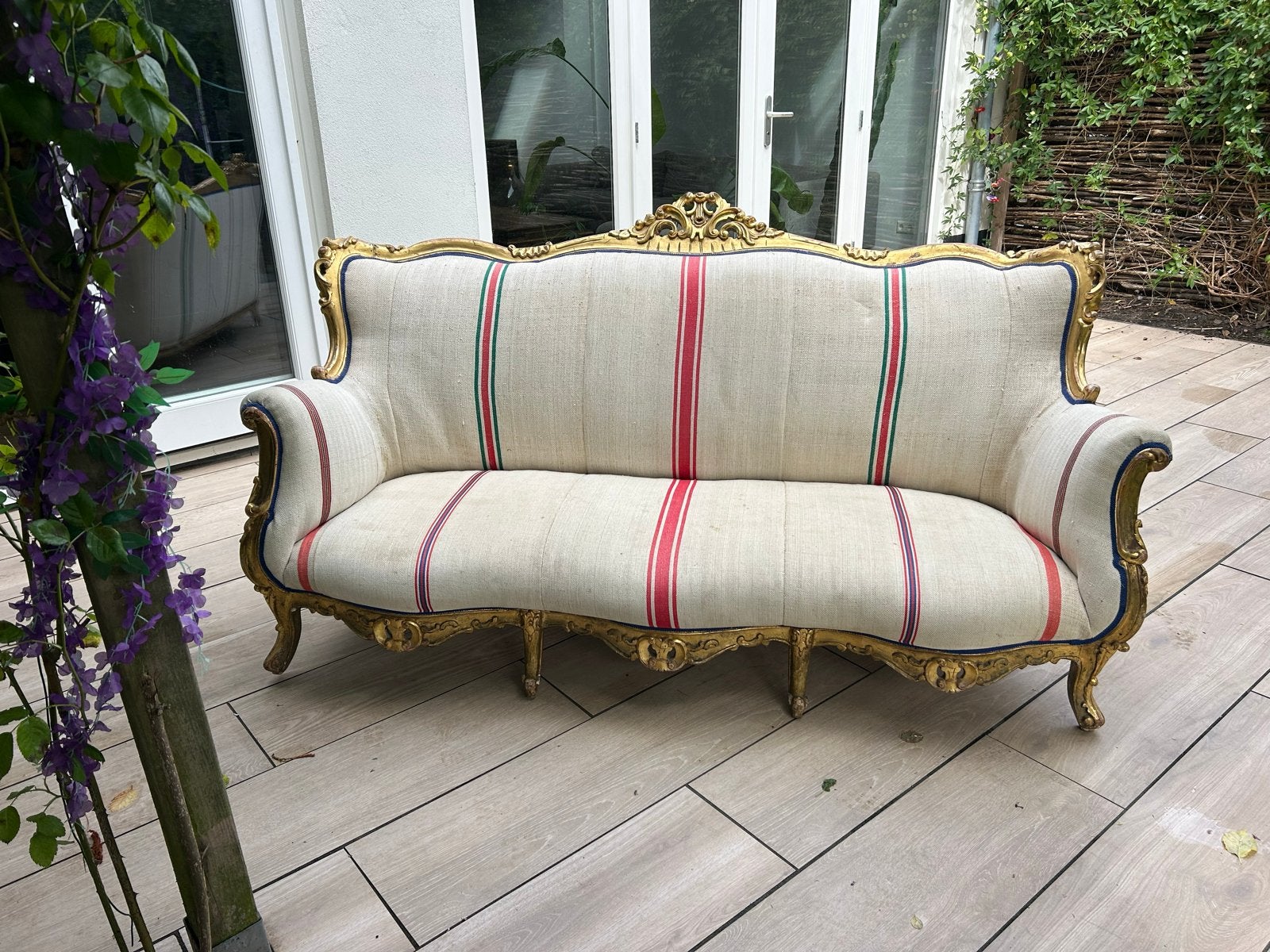 Antieke Franse Louis XV Stijl tweezits Canapé Bank, Ophalen