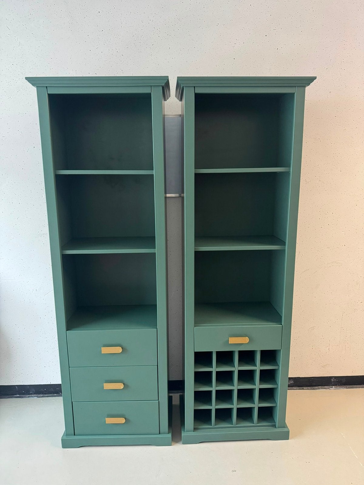 Luxe gerestylde boeken/wijn kasten set van 2, Ophalen, 200 cm of meer, 50 tot 100 cm, Zo goed als nieuw