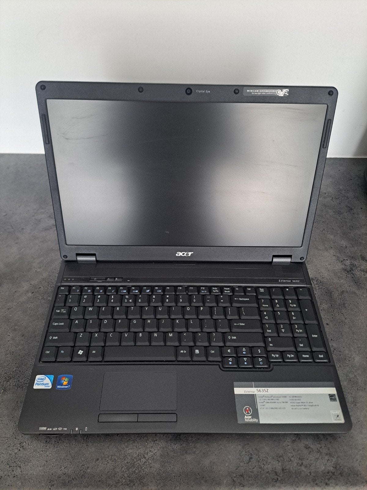 Acer Extensa 5635z - Werkt, zonder lader (defect/incompleet), HDD, Minder dan 4 GB, Minder dan 2 Ghz, Onbekend
