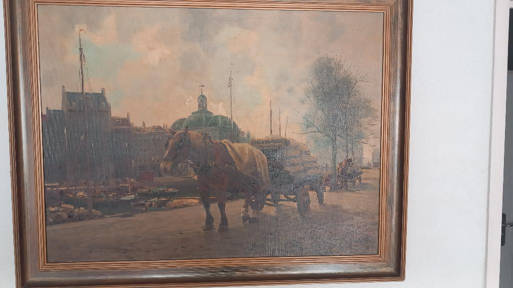 Delfshaven Rotterdam Olieverfschilderij (Wim Heinicke), Antiek en Kunst, Ophalen