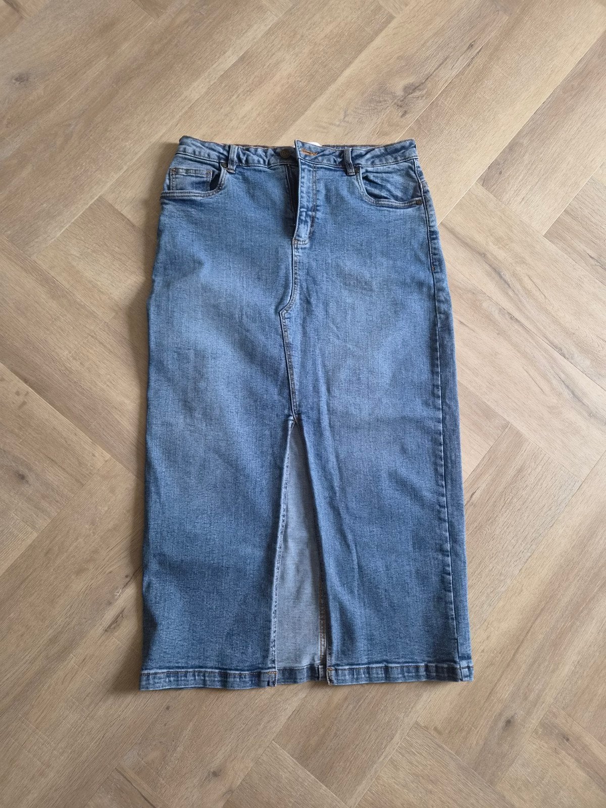 Sisters Point denim rok maat L met split aan voorkant, Blauw, Maat 42/44 (L), Sisters Point, Ophalen of Verzenden