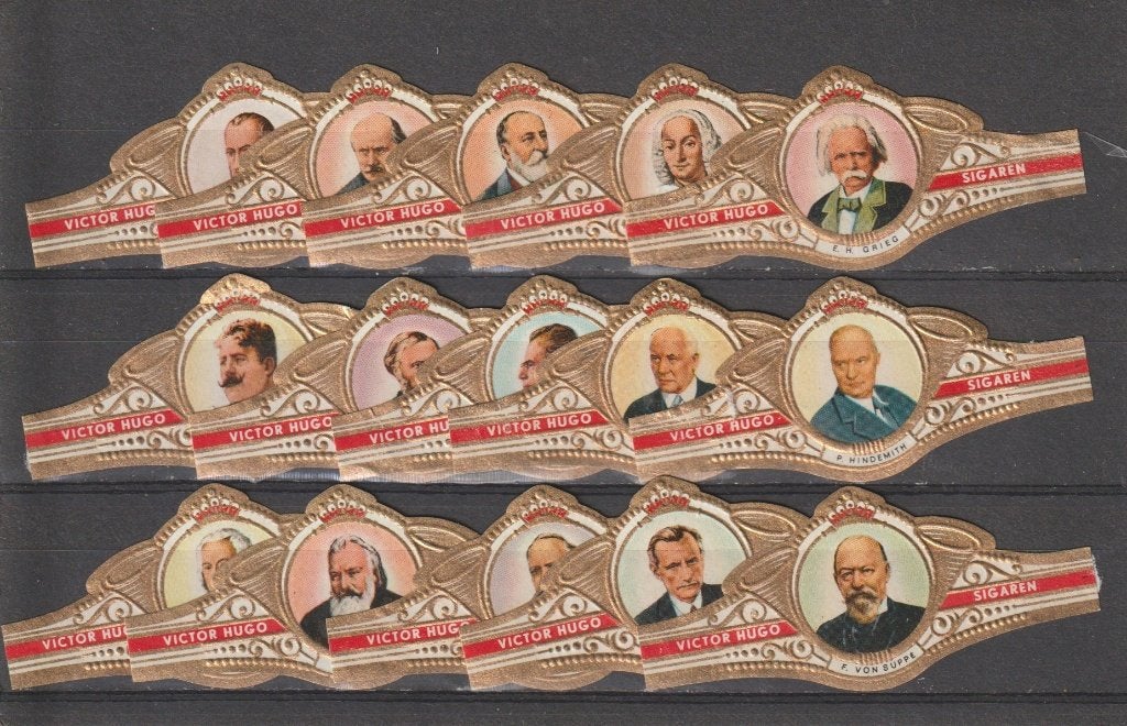 reeks 292  componisten  1-15  sigarenbanden, Ophalen of Verzenden, Zo goed als nieuw, Sigarenbandjes