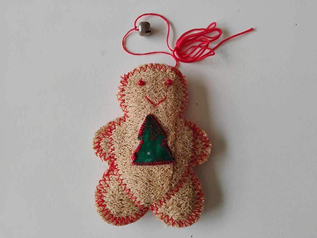 Kersthanger Peperkoekmannetje + koordje en belletje 13,5 cm, Ophalen of Verzenden, Zo goed als nieuw
