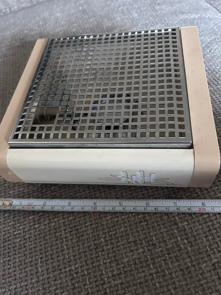 Vintage theelicht warmhoudplaatje met bloemmotief, Ophalen of Verzenden