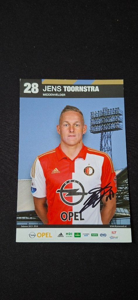 Spelerskaart met handtekening; Jens Toornstra # Feyenoord, Verzamelen, Ophalen of Verzenden, Nieuw, Feyenoord, Spelerskaart