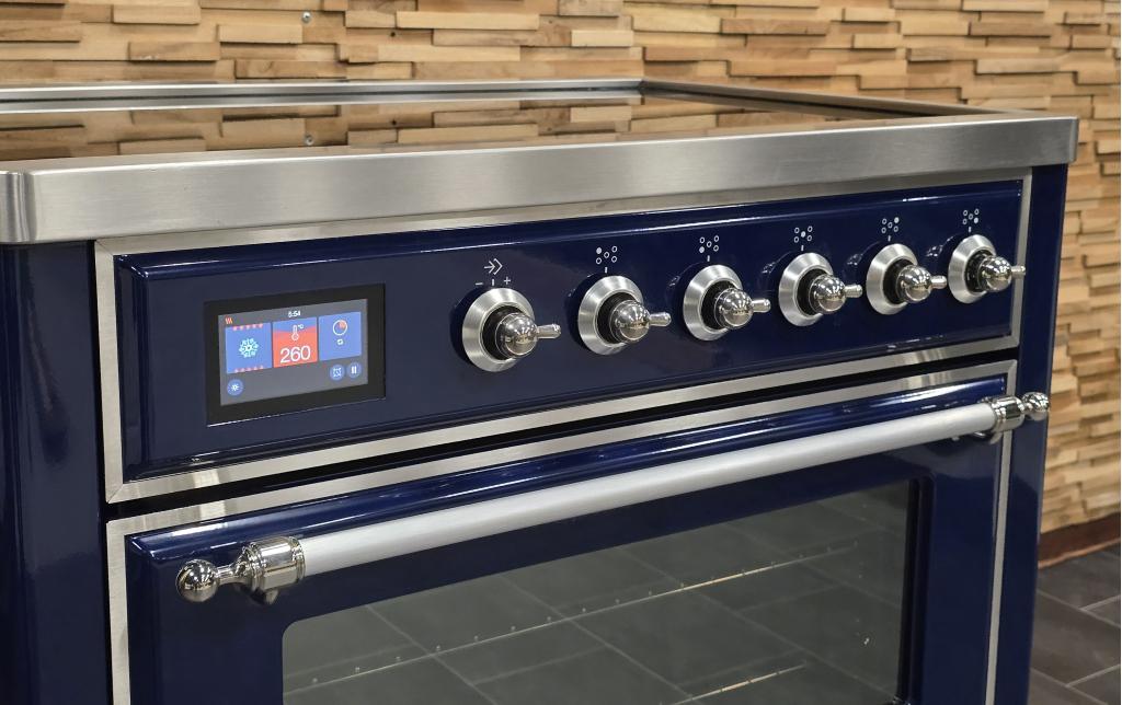 Luxe Fornuis Boretti Ilve Majestic 91cm blauw INDUCTIE, Niet ingevuld, 60 cm of meer, Niet ingevuld, Ophalen of Verzenden