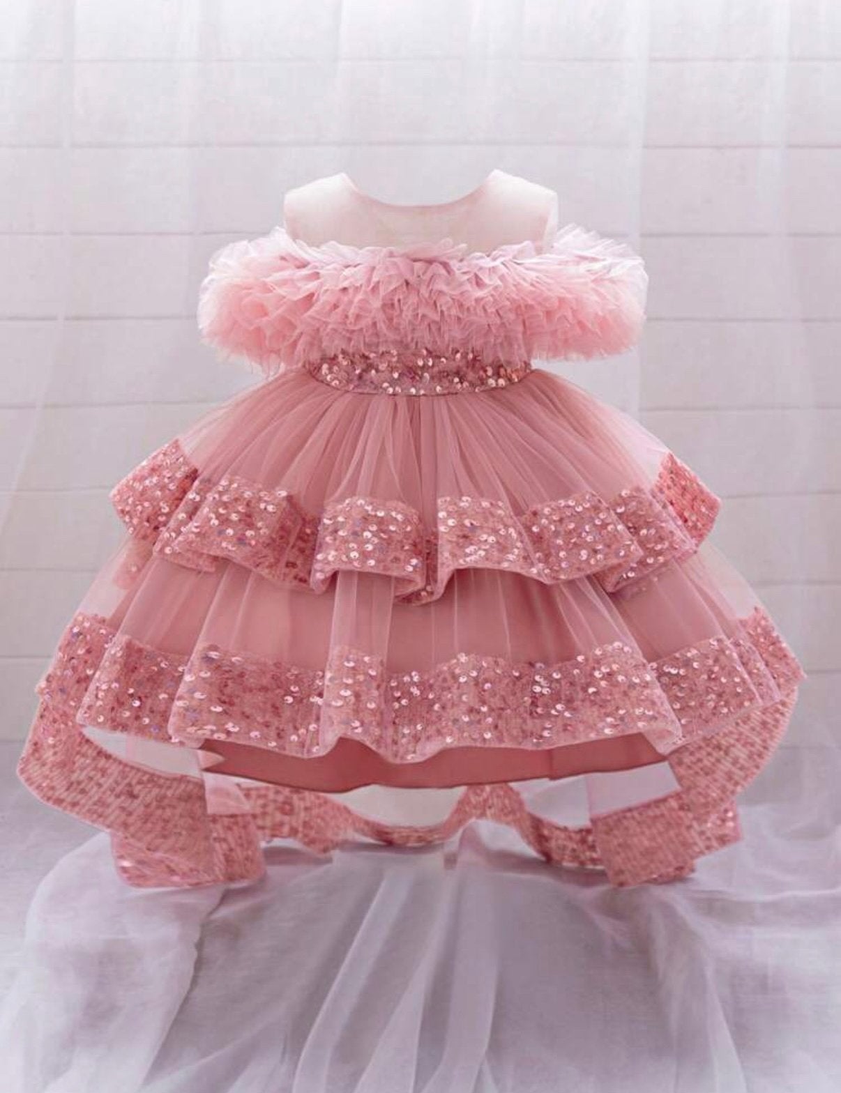 Roze meisjes jurk., Kinderen en Baby's, Ophalen, Zo goed als nieuw, Meisje, Jurkje of Rokje