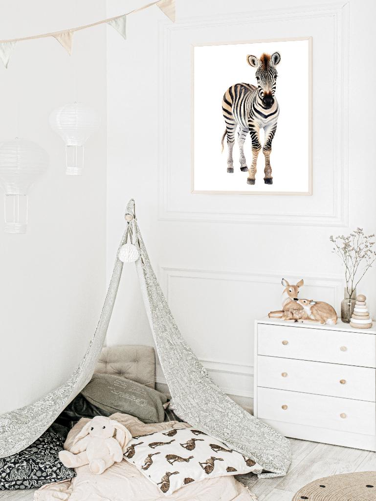 Kinderposter Safari Dieren Zebra Little Dreamzzz, Bi & Li Creaties, Nieuw, Ophalen of Verzenden, Bilicreaties@gmail.com