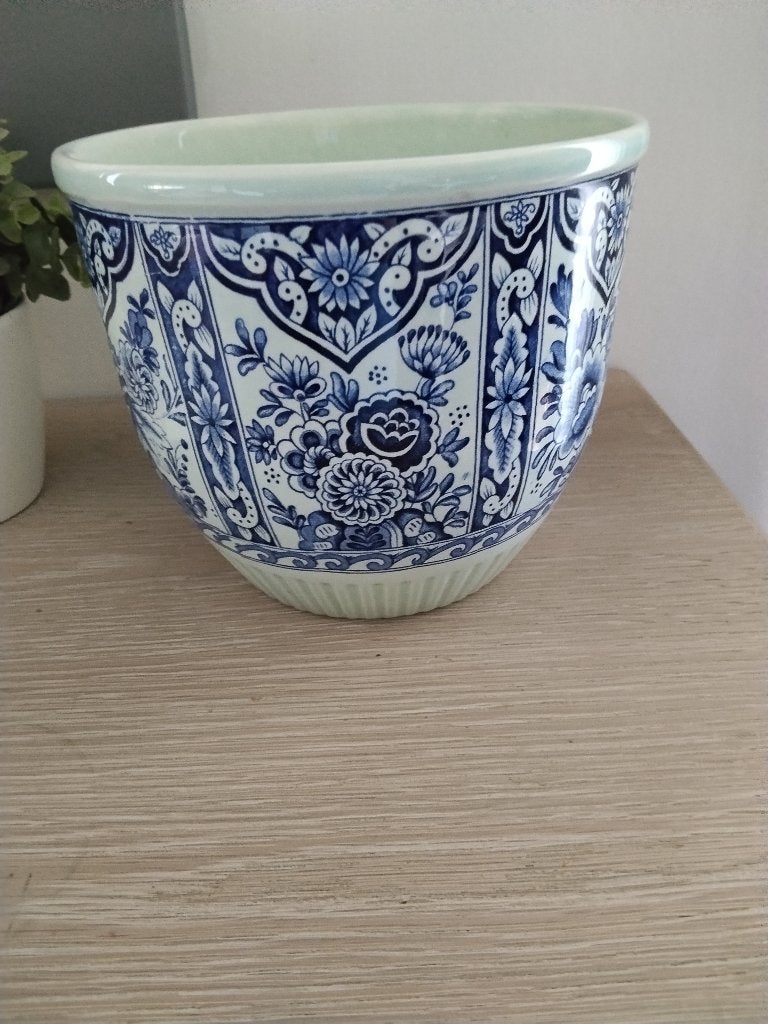 Vintage Jardiniere/ bloempot/cache-pot uit de jaren’60, Rond, Binnen, Ophalen of Verzenden, Aardewerk