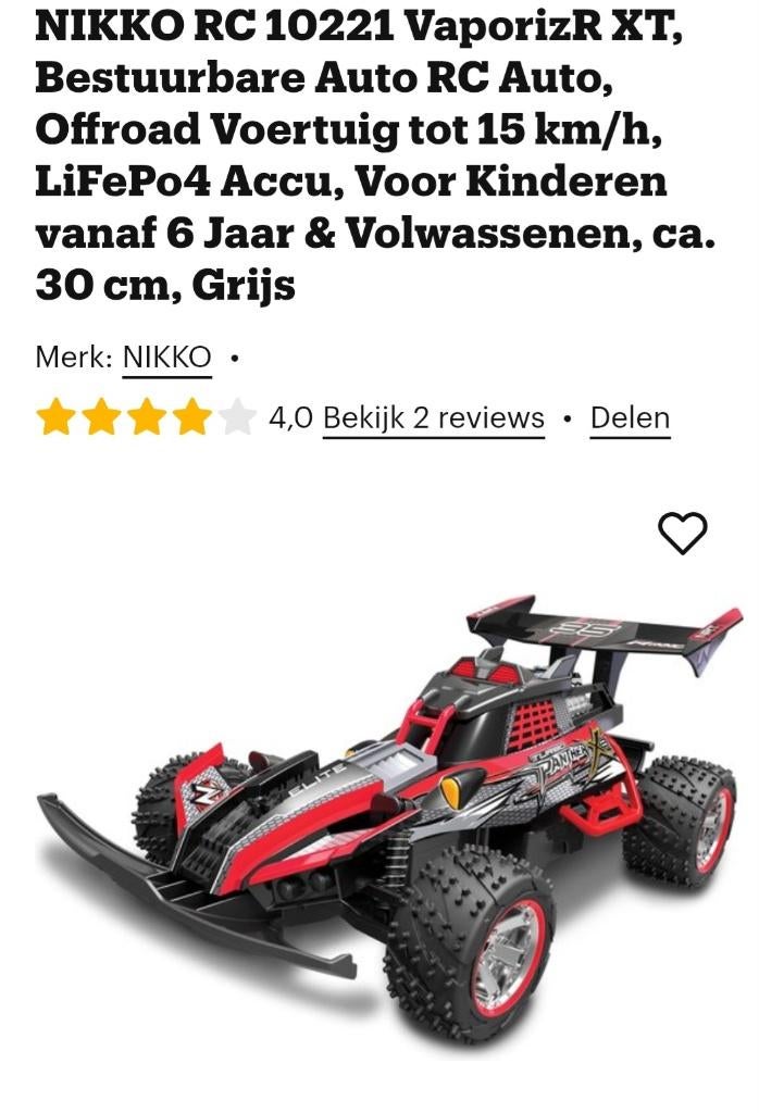 Nikko bestuurbare offroad auto, Auto offroad, Zo goed als nieuw, Schaal 1:8, Overige typen