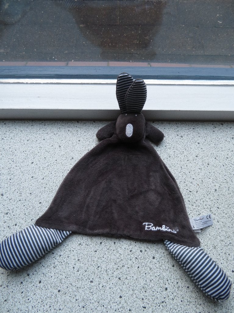 Knuffeldoek konijn van Kruidvat donkergrijs met smalle kop, Grijs, Konijn, Ophalen of Verzenden, Zo goed als nieuw