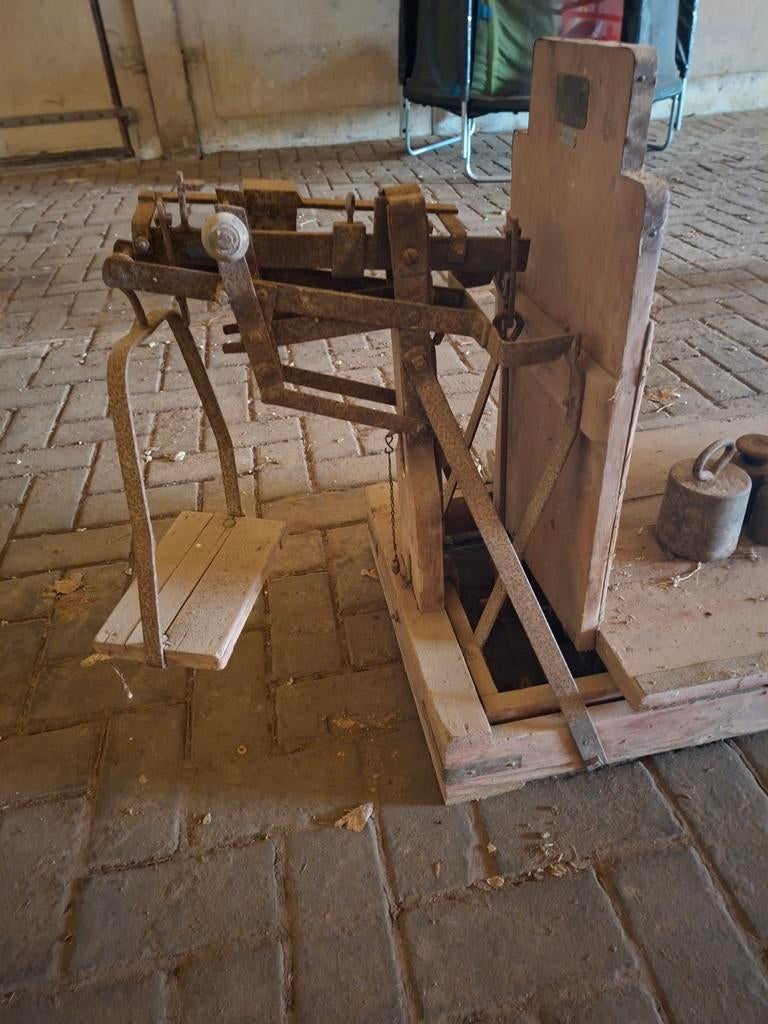 Bascule met drie gewichten, Ophalen, Gebruikt