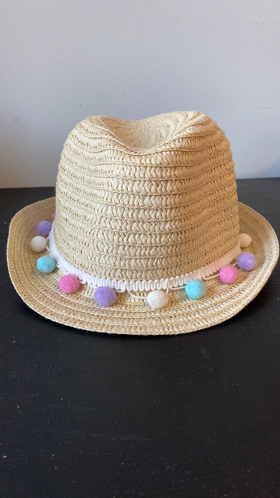 Zomerhoedje - pomponnetjes, Kinderen en Baby's, 134 t/m 140, Meisje, Hoed, Nieuw