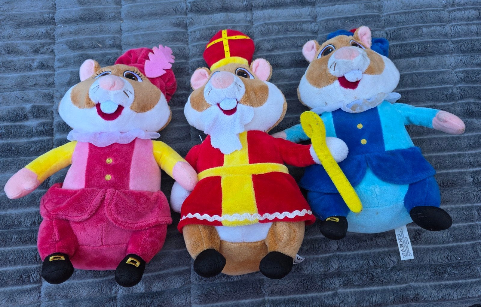3 AH Hamster Knuffels: Sinterklaas, Piet en Meisjes Piet, Overige merken, Overige karakters, Hamster, Ophalen of Verzenden