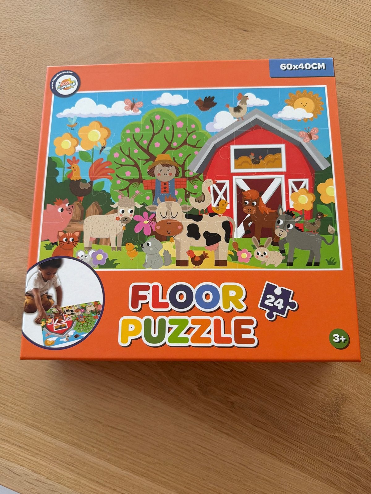 Vloerpuzzel Boerderij 24 stukjes - 60x40cm, Kinderen en Baby's, Speelgoed | Kinderpuzzels, Ophalen of Verzenden, 10 tot 50 stukjes