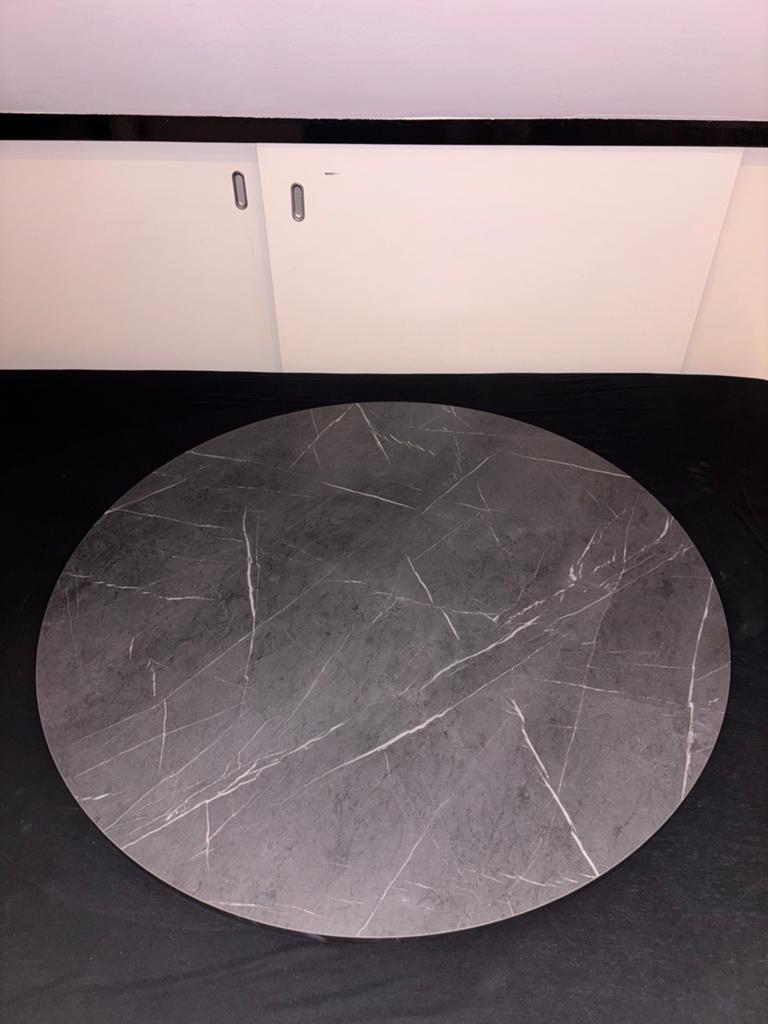 Eettafel zwart marmerlook blad, Huis en Inrichting, Ophalen, Tafelpoot, Minder dan 50 cm, Gebruikt