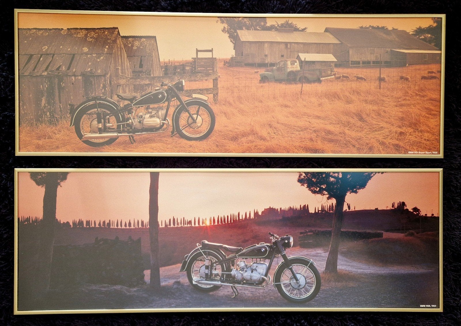 Set van 2 BMW Motorfiets Posters in Lijst, Huis en Inrichting, Ophalen, Gebruikt, 75 tot 100 cm, Foto of Poster