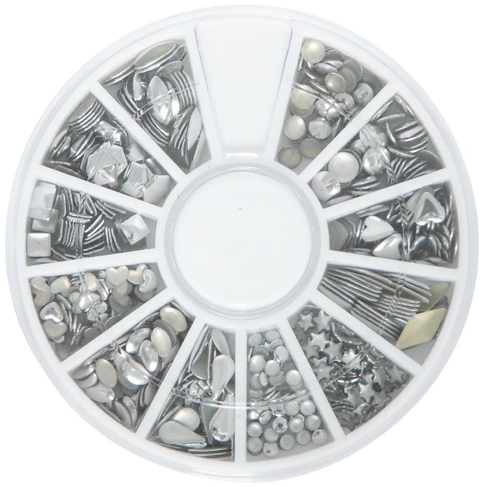 2+1 Gratis - Nagel stud zilver - 150x in carrousel - Nailart, Sieraden, Tassen en Uiterlijk, Uiterlijk | Cosmetica en Make-up